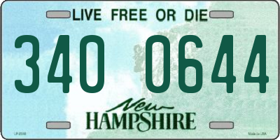 NH license plate 3400644