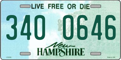 NH license plate 3400646