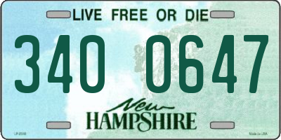 NH license plate 3400647