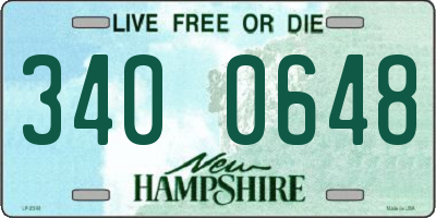 NH license plate 3400648