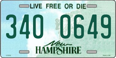 NH license plate 3400649