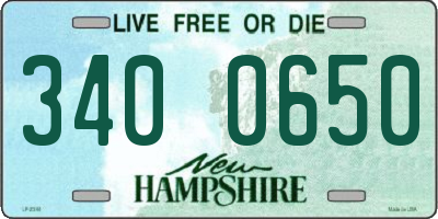 NH license plate 3400650
