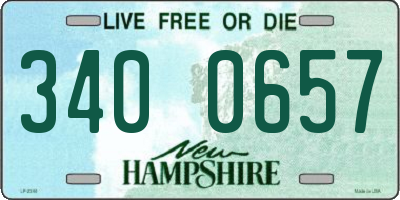 NH license plate 3400657