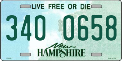NH license plate 3400658