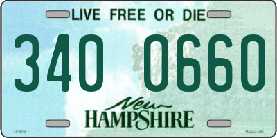 NH license plate 3400660