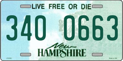 NH license plate 3400663