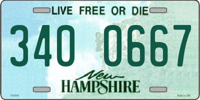 NH license plate 3400667
