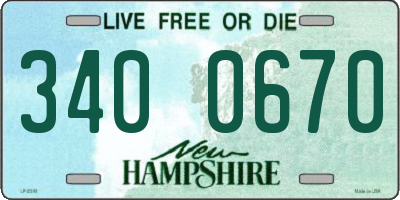 NH license plate 3400670