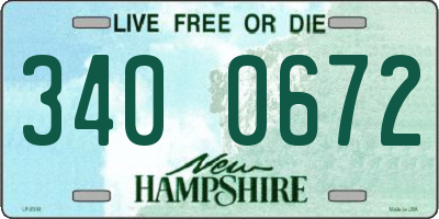 NH license plate 3400672