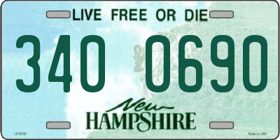 NH license plate 3400690
