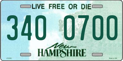 NH license plate 3400700