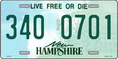 NH license plate 3400701