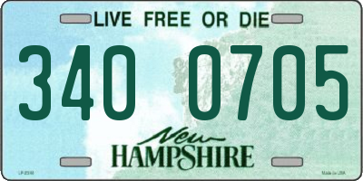 NH license plate 3400705