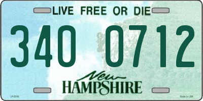 NH license plate 3400712