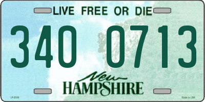 NH license plate 3400713