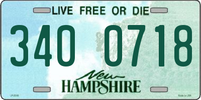 NH license plate 3400718
