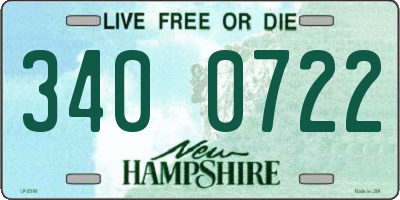 NH license plate 3400722