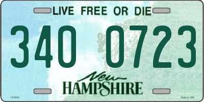 NH license plate 3400723
