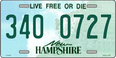 NH license plate 3400727