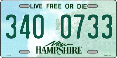 NH license plate 3400733
