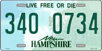 NH license plate 3400734