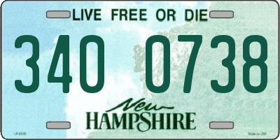 NH license plate 3400738