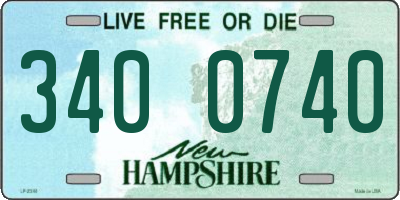 NH license plate 3400740