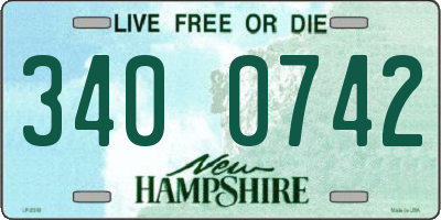 NH license plate 3400742