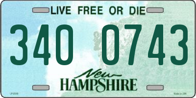 NH license plate 3400743