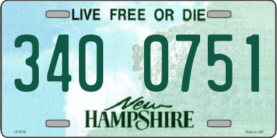 NH license plate 3400751
