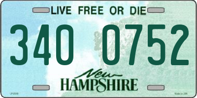 NH license plate 3400752