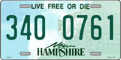 NH license plate 3400761