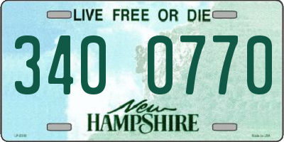 NH license plate 3400770
