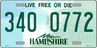 NH license plate 3400772