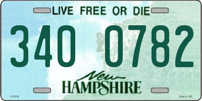 NH license plate 3400782