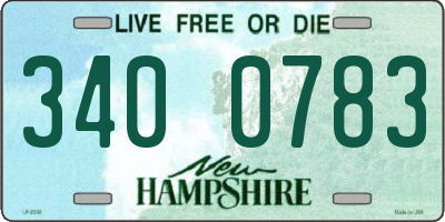 NH license plate 3400783