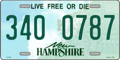 NH license plate 3400787