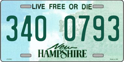 NH license plate 3400793