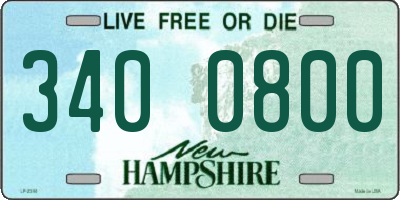 NH license plate 3400800