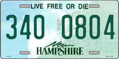 NH license plate 3400804