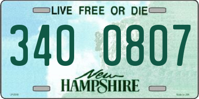 NH license plate 3400807