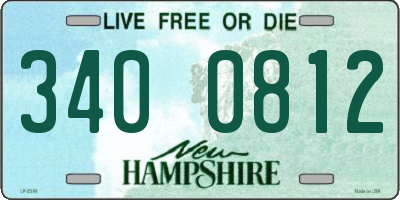 NH license plate 3400812