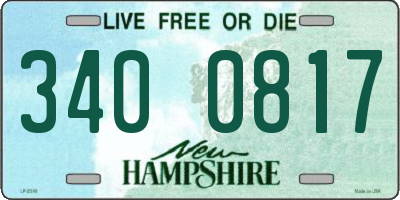 NH license plate 3400817