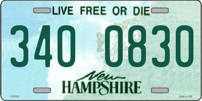 NH license plate 3400830