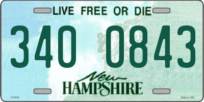 NH license plate 3400843