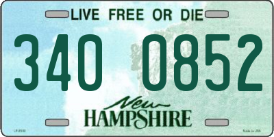 NH license plate 3400852