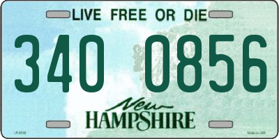 NH license plate 3400856
