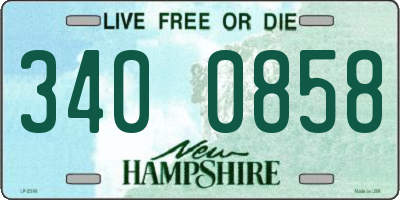 NH license plate 3400858
