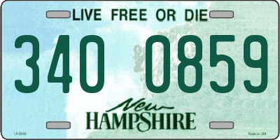 NH license plate 3400859