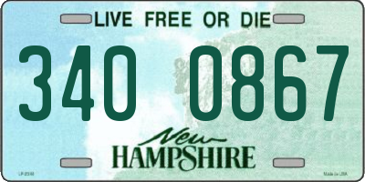 NH license plate 3400867
